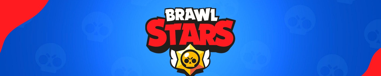 Brawl Stars header A blue header with red that shows the BRawl stars logo