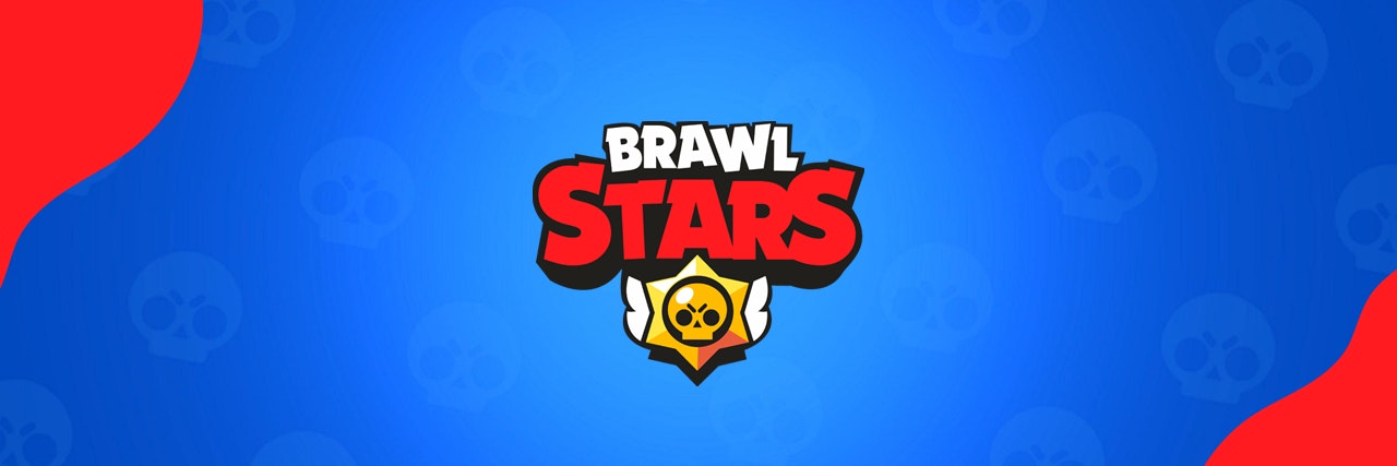 Brawl Stars header A blue header with red that shows the BRawl stars logo