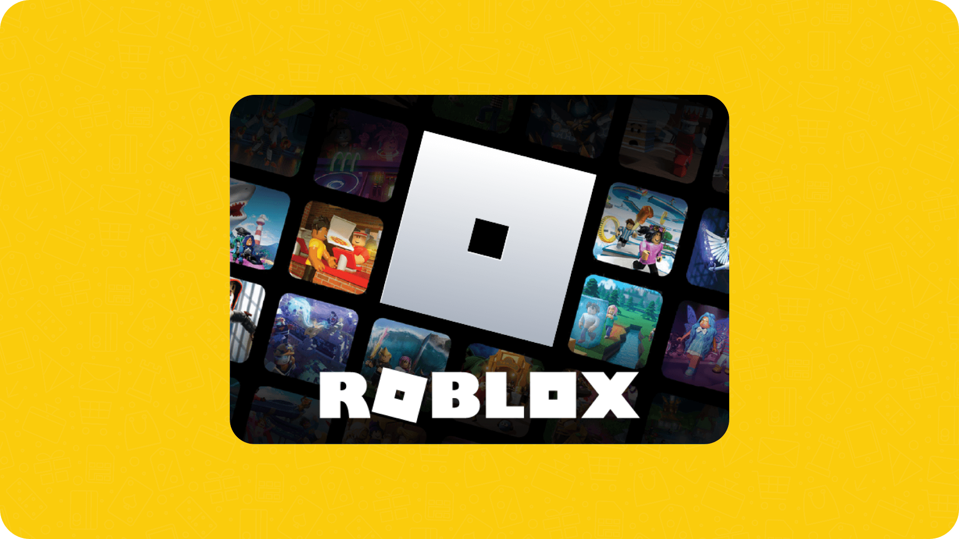 A Roblox voucher with a yellow background