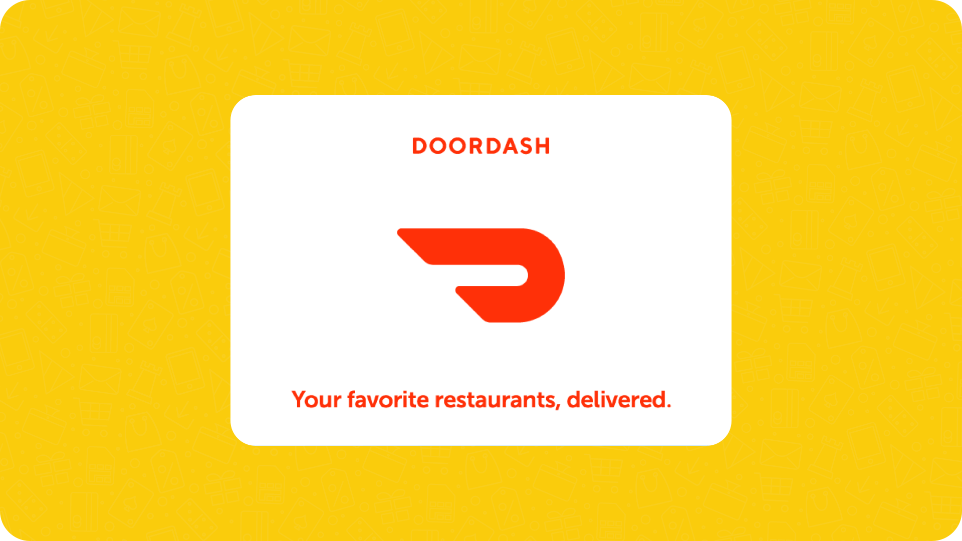 A Doordash voucher with a yellow background
