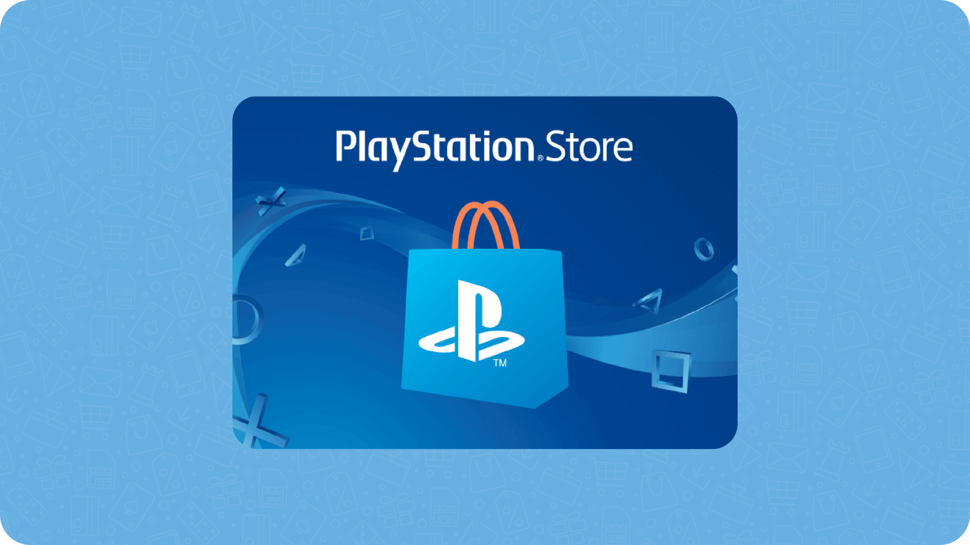 A Playstation Store voucher with a blue background