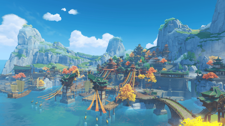 Image of the beautiful landscape found in Genshin Impact